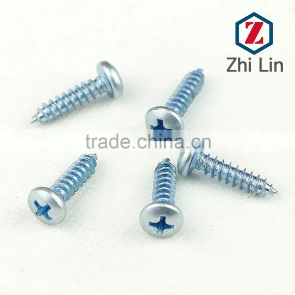 Stainless Steel Hardened Blue Zinc Plated Cross Pan Self Tapping Screw DIN 7981