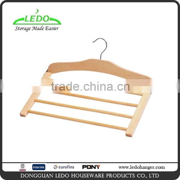 4 Tier Beam Clamp Wooden Pants Trousers Hangers