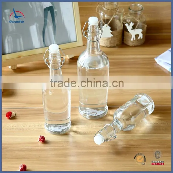 High Quality Set 3 Glass Beverage Bottles Wholesale Clear Glass Water Bottle photo-2