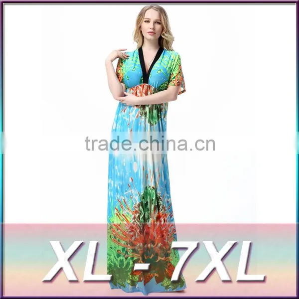 2016 New Bohemia Beach Skirt Bat Sleeve Dress