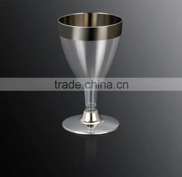 6OZ Disposable Plastic Silver Wine Cup photo-2