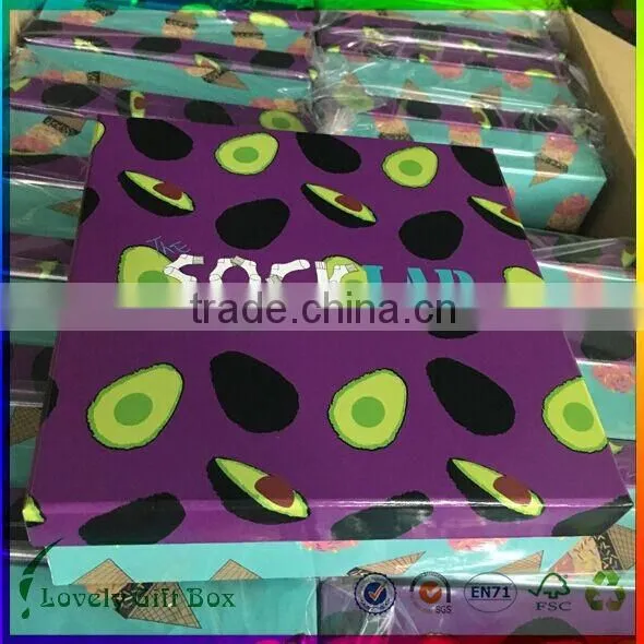 Cheap Handmade Cardboard Colourful Custom 7pk Sock Gift Packaging Box photo-4