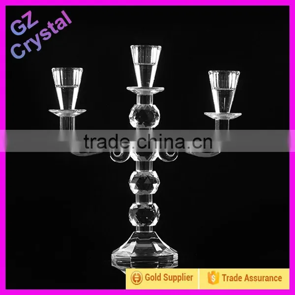 Elegant Wedding Centerpiece Candle Holder 3 Arms Crystal Candelabra