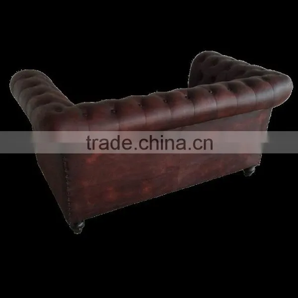 Chesterfield Leather Sofa ,chesterfields 2 Seater Dark Brown Color Sofa photo-5