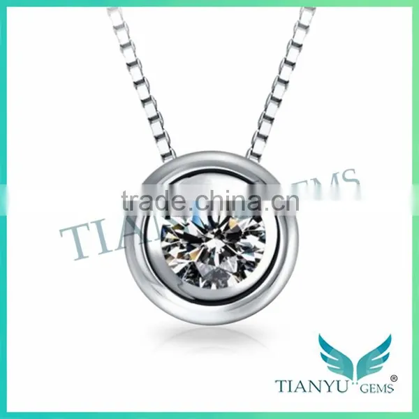 Moissanite Forever One Moissanite or Diamond Moissanite Platinum Pendant photo-2