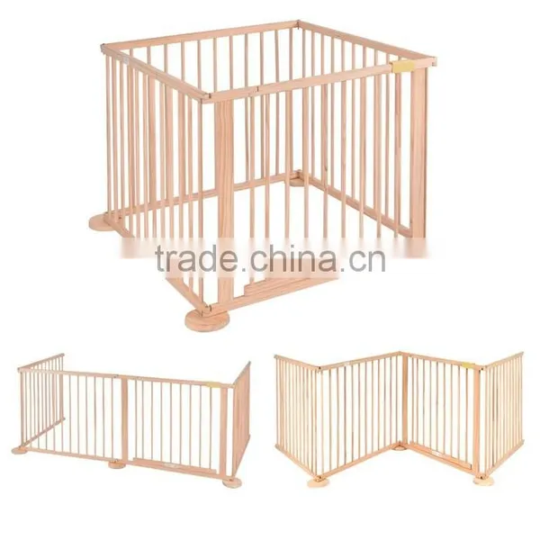 European Standard 4 Side Baby Child Wooden Foldable Kids Playpen Baby Playpen photo-4