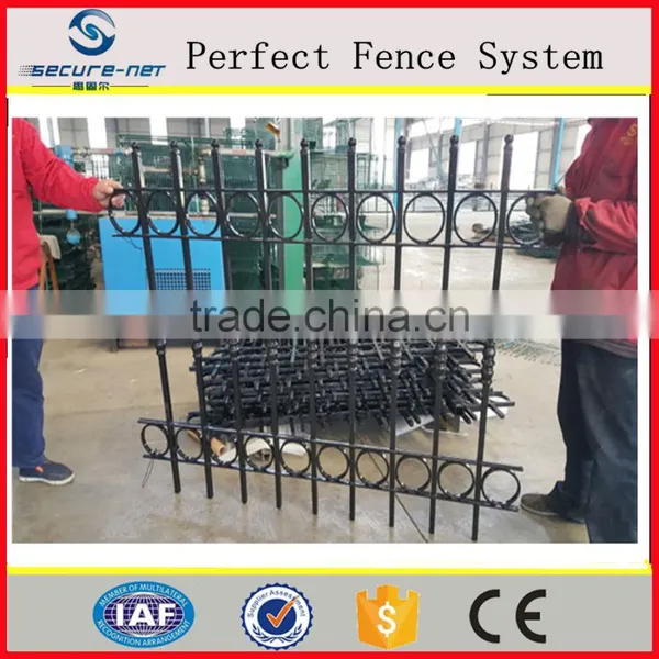 Hot Galvanized Powder Coated Black Security Tubular Steel Picket Fence Panels Hebei Factory photo-4