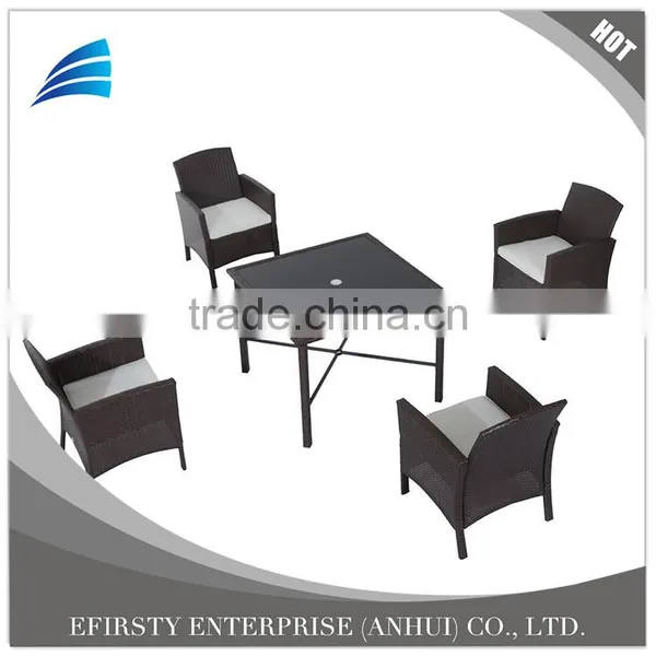 6-Piece Outdoor Patio Rattan Wicker Table Chair and Umbrella Set photo-4