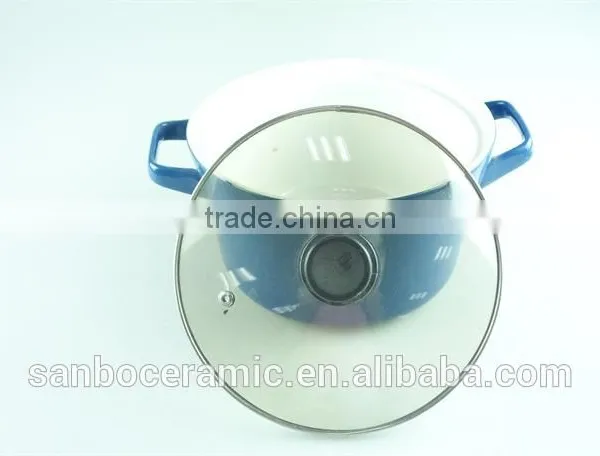 Fashion New Design Porcelain Tureen, Blue Ceramic Tureen With Glass Lid,double Ear Tureens photo-2