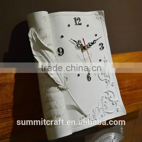 Modern 3d Book Design Resin Wall Clock for Living Room photo-2