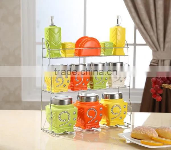 12 Pcs Ceramic Airtight With Matal Lid&stand photo-2