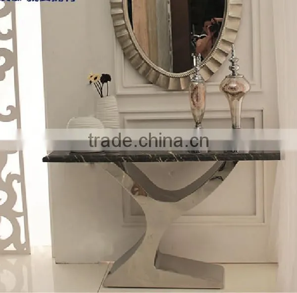 X01 Modern Hallway X Shape Mirrored Console Table photo-2