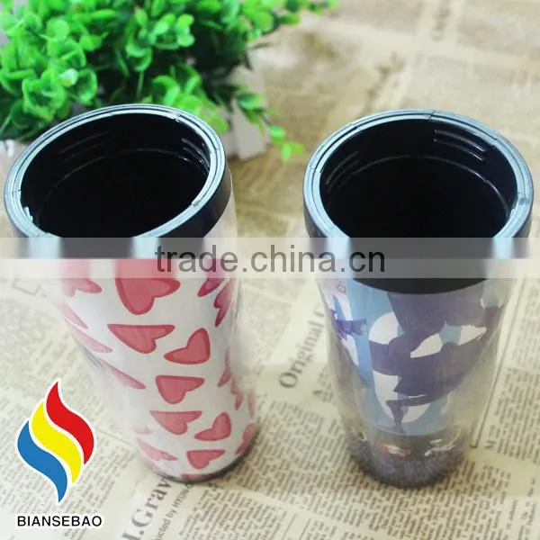 With Sealed DIY Paper Insert Promotion Plastic Coffee Travel Mug photo-5