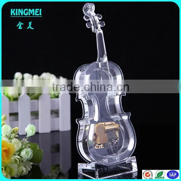 High Grade Handicrafts Clear Round Crystal Music Box for Wedding Gift photo-2