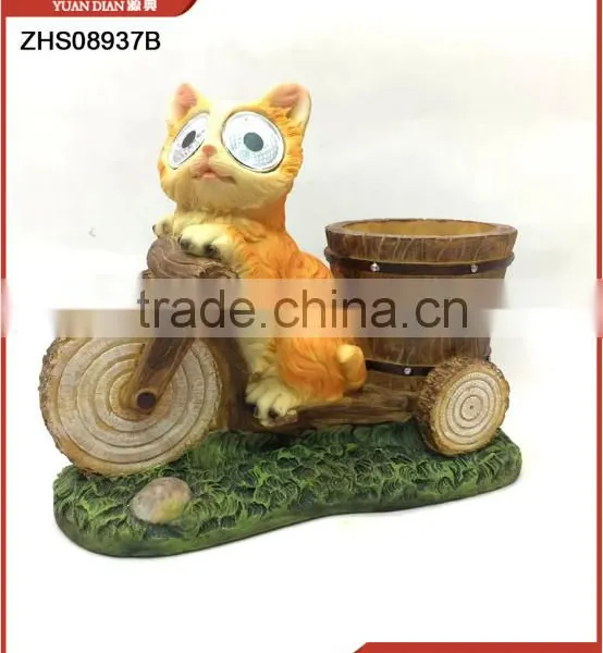 Resin Home Decor Rabbit Bath for Bird, Solar Garden Light photo-3