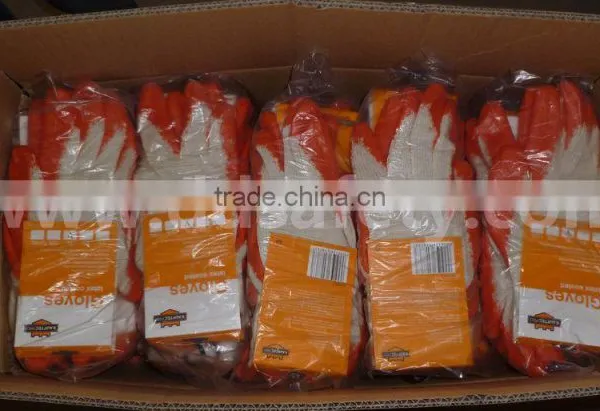 DDSAFETY 2017 Knitted Gloves With Orange Latex Coated Safety Working Gloves photo-3