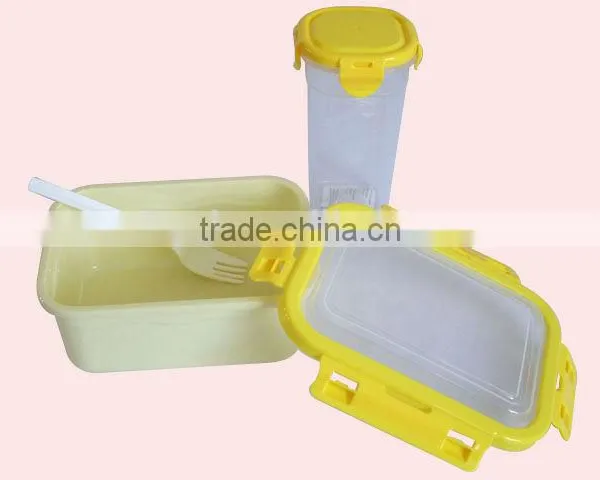 Food Grade Plastic Microwaveable Lunch Box and Water Bottle Set photo-2