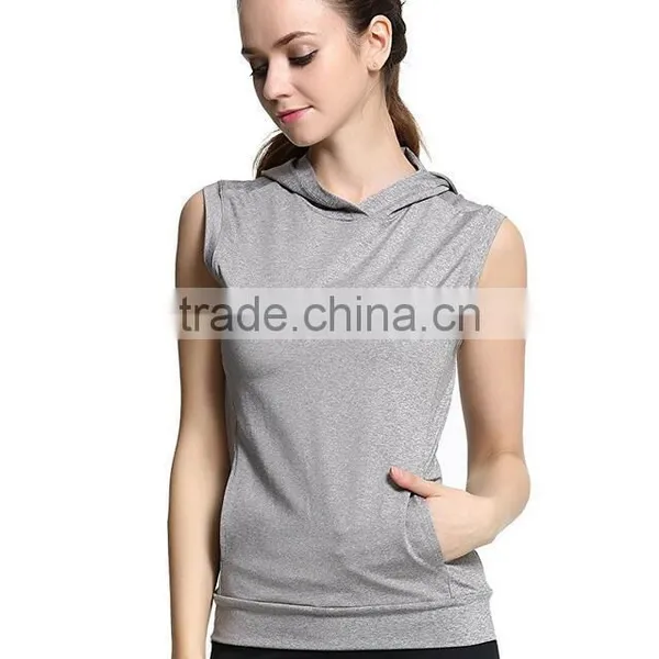 New Style Fashion Items High Quality Active Casual Workout Sleeveless Hoodie Sweatshirt For Womens Wholesale Clothing photo-2