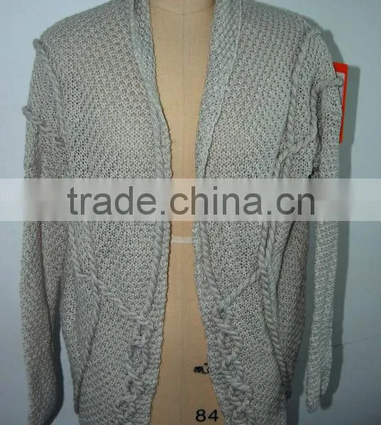 Trendy Special Stitch Design Viscose Cardigan Without Button