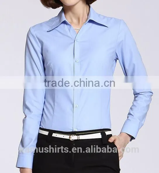 Long Sleeve Woman Formal Dress Shirts Cotton Office Lady Dress Blouse
