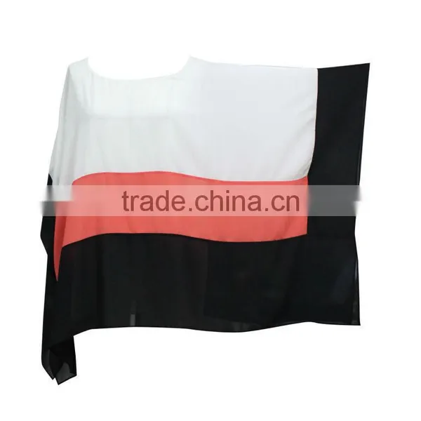 Girls/women Loose Fit White/red/black Chiffon Blouse Patterns photo-5