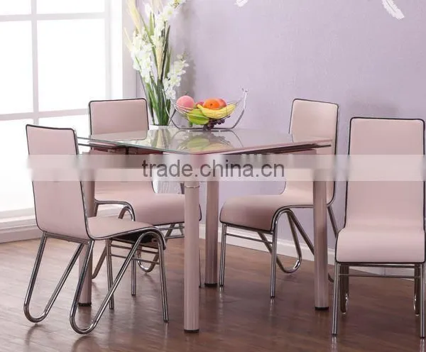 2016 High Quality Popular New Modern Design Glass Expandable Dining Set photo-2