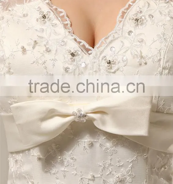 Guangzhou Mermaid Wedding Dresses With Lace and Bead Back Fishtail photo-3