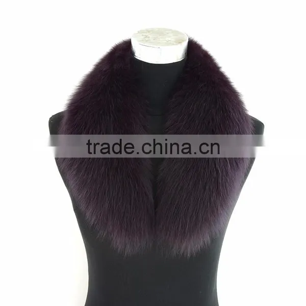 Myfur Genuine Seal Brown Fox Fur Collar for Leather Jacket photo-5
