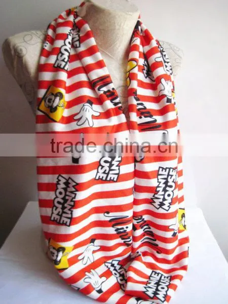 Scarf , Printed White Scarf ,Printed Infinity Scarf ,White Infinity Scarf photo-2