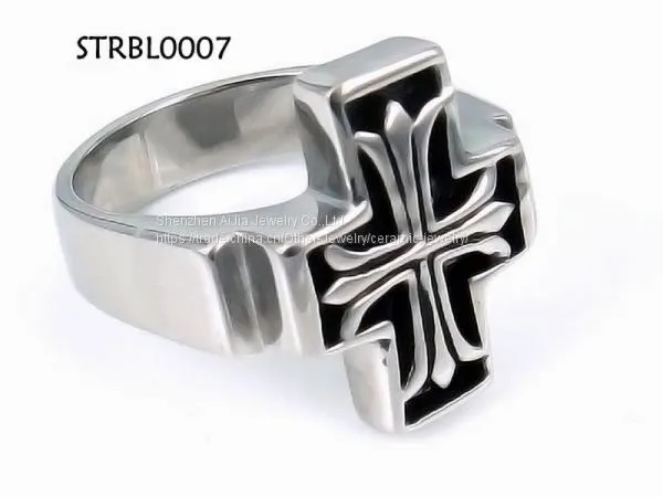 High Polished Solid 316L Stainless Steel Ring Engagement Charm photo-4