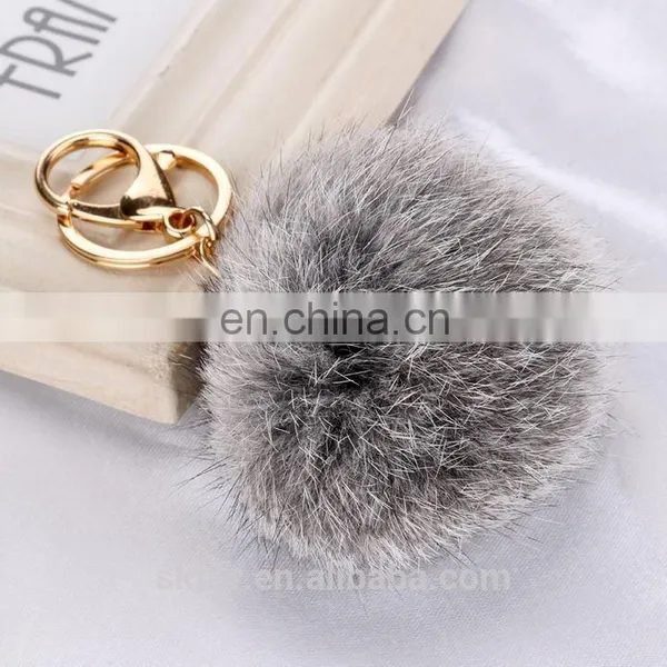 High Quality Colorful Rabbit Fur Keychain photo-3