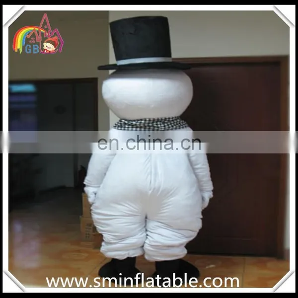 Lovely Snowman Mascot Costume, Three Person Snowman Fur Costume for Adult photo-3