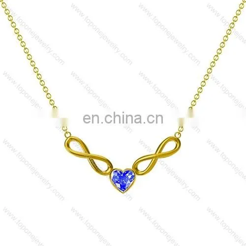 Cheap Wholesale Stainless Steel Double Infinity Crystal Pendants Charms Necklaces Jewelry Gifts photo-4
