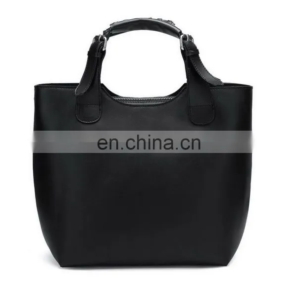 Black Leather Tote Bag photo-2