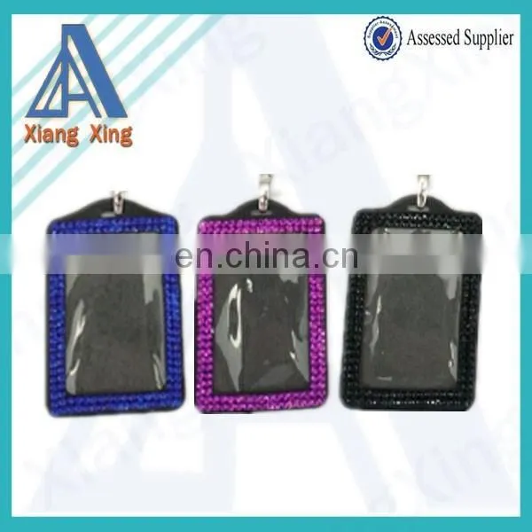 Black Horizontal or Vertical Rhinestone ID Badge Holder photo-2
