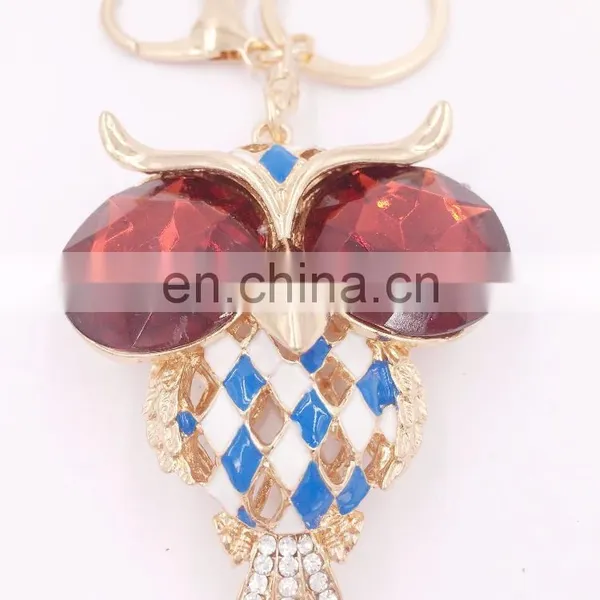 Owl Key Chains Crystal Eyes Rhinestone Key Chain Charm Purse Handbag Car Key Keyring Keychain photo-3