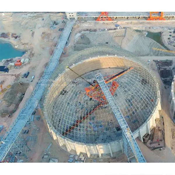 SAFS Light Weight and Strong Stability Quality Steel Structure Prefabricated Dome Dry Coal Bunker Design