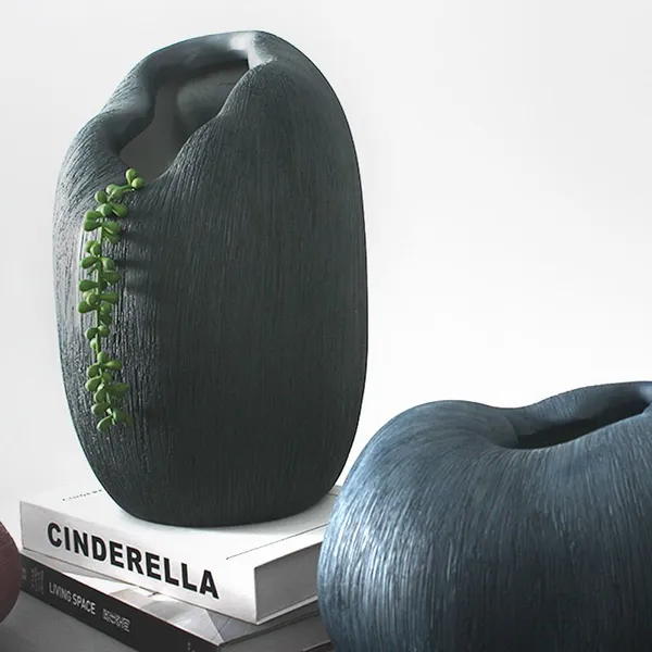 Outdoors Combined Type Imitation Stones Drawing Ceramic Plant Pot,Flower Pot Decoarion photo-3