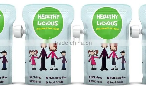 China Made Plastic Foil Laminated Resealable Stand up Pouch With Corner Spout for Baby Food photo-4