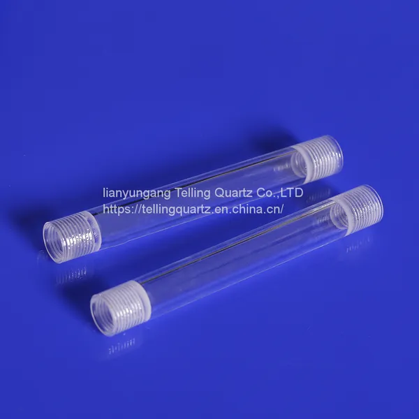 Quartz Tube With Thread Mouth At Both Ends Screw Stread Quartz Glass Tube photo-2