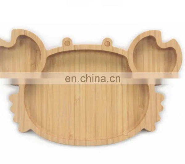Wholesale Natural Wooden Lion Shape Reusable Bamboo Kids Plate photo-2