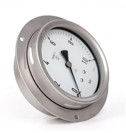 Stainless Steel Back Mounting Pressure Gauge, Shock-resistant Pressure Gauge for Water, Oil and Gas Hydraulics, Axial Pressure Gauge With Edge photo-3