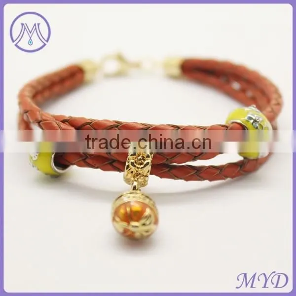 DIY Bead Teen Imitation Leather Bracelet With Egg Beads photo-2