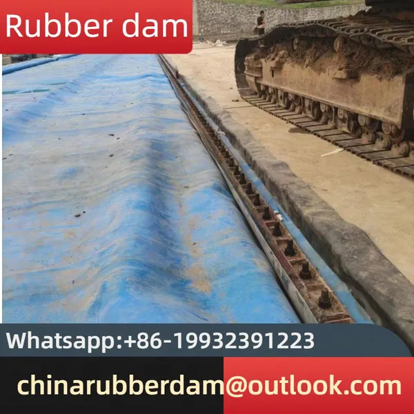Large Span Hinge Dam, Full Width Rubber Rolling Dam, Water Storage Dam, Inflatable Dam in Stock photo-2