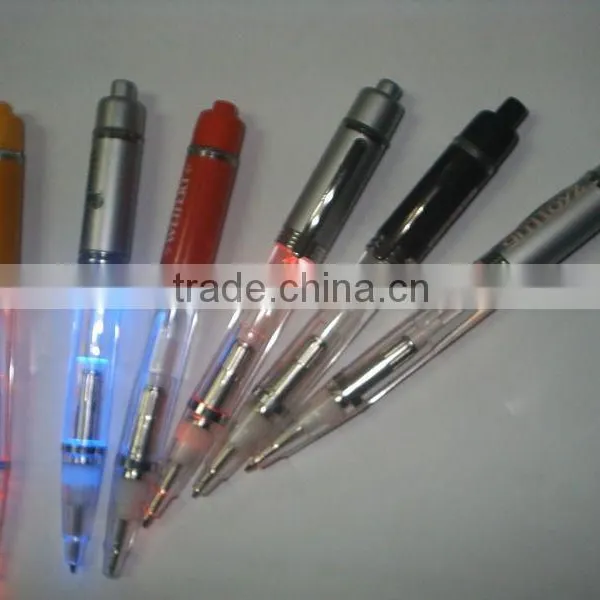 Hallmark Corrosion Pen With 3 Color Led Glowing ,office Stationery Accessories Promotional and Advertising Ballpen ,light up Pen