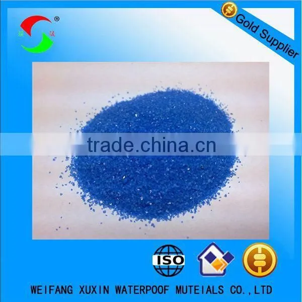 Colored mineral granules blue sand
