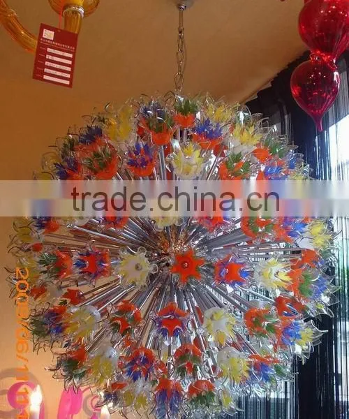 Large Murano Blown Glass Pendant Light, Chihuly Glass Chandelier photo-4