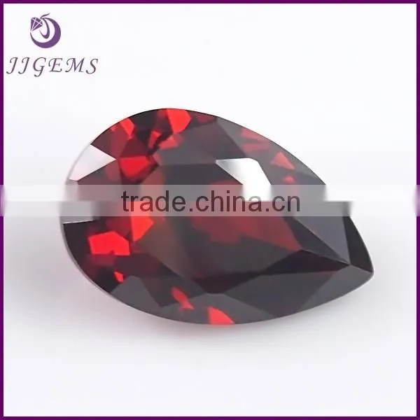 garnet cz gemstone/loose garnet cz gems /pear synthetic garnet cz