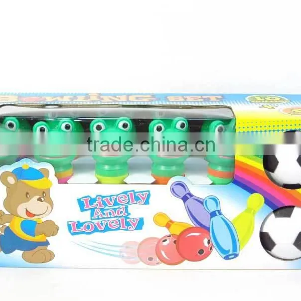 Plastic Sport Toys Frog Bowling Ball With Fashion Light Kids Bowling Set Toy