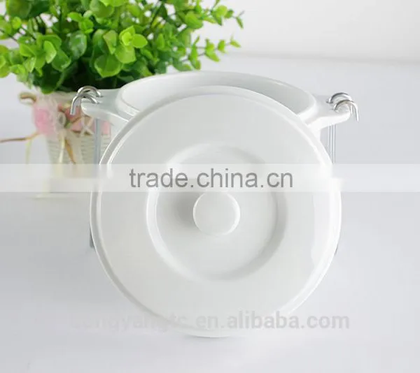 China Suppliers Wholesale Soup Tureen, White Ceramic Stew Pot With Lid photo-4
